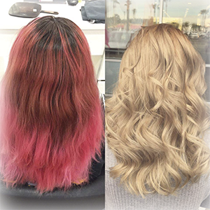 pink to blonde color restoration