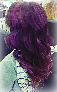 purple highlights & waves